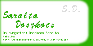 sarolta doszkocs business card